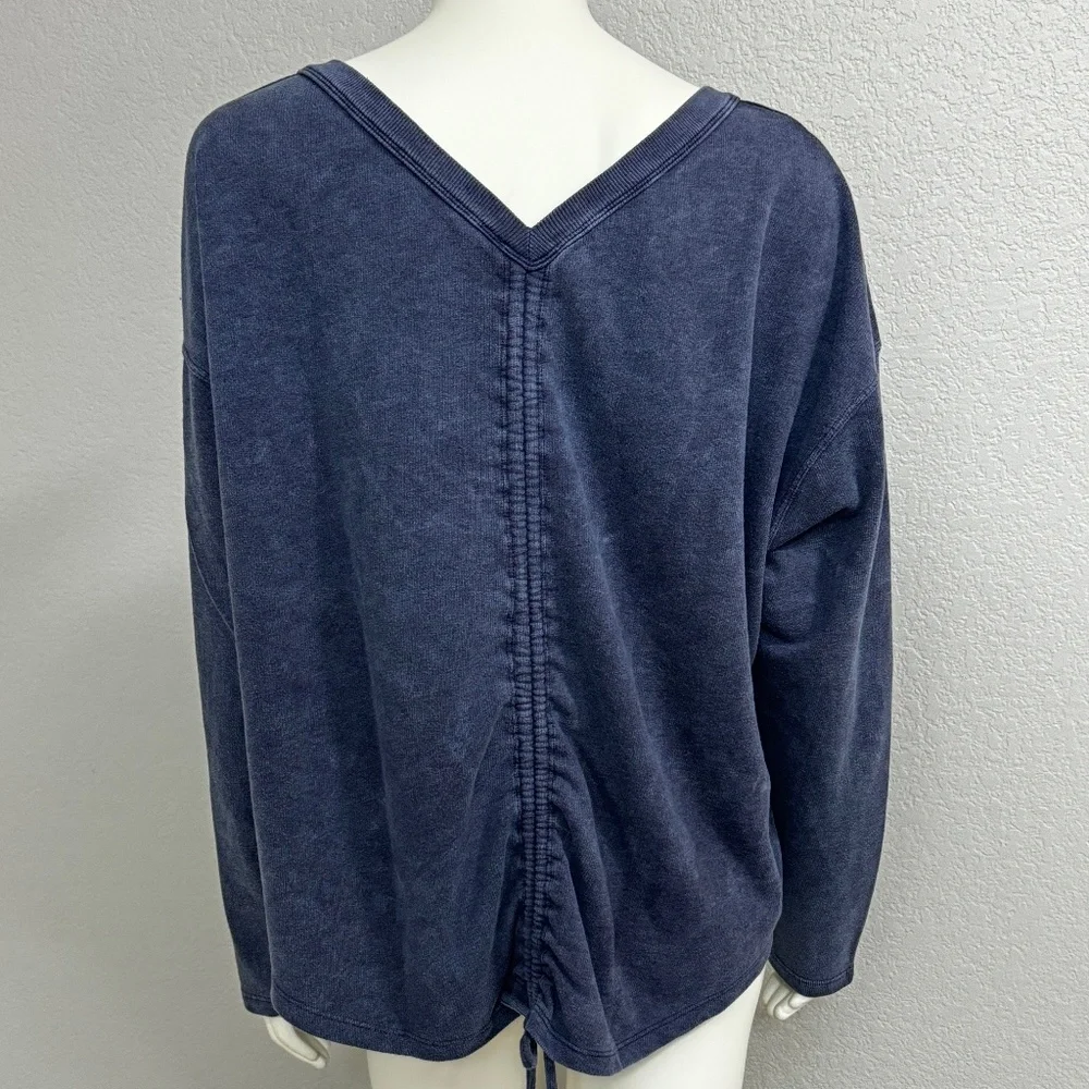 NWT Lane Bryant Distressed Navy Shirt - Picture 3 of 8
